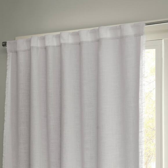 Threshold NWT NIB Blackout Slub Weave Raw Edge Curtain Panel White 50x63 - Picture 1 of 7